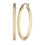 14k Gold Hoop Earrings 1 Inch Diameter