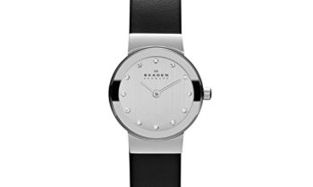 Read more about the article Skagen Women’s White Label Stainless Steel Analog-Quartz Watch with Leather Calfskin Strap, Black, 12 (Model: 358XSSLBC)