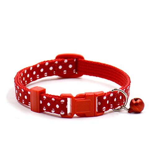 Read more about the article Pet Collars,Haoricu Collars Pet Supplies Polka Dot Cat Collars Pendant Necklace for Dog Adjustable Dog Collar Colliers (Red)