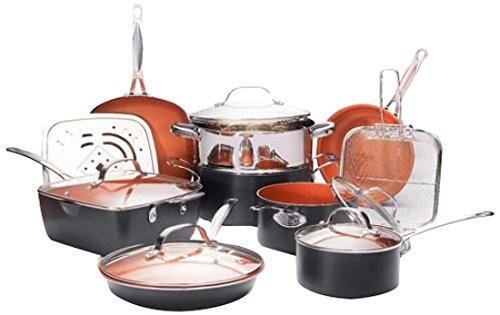 You are currently viewing Gotham Steel 1752 Ultimate 15 Piece All in One Chef’s Kitchen Set with Non-Stick Ti-Cerama Copper Coating – Includes Skillets, Stock Pots, Deep Fry Basket and Shallow Square Pan