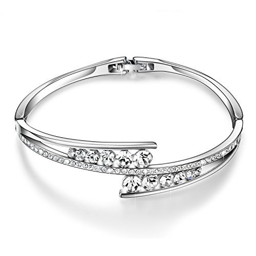 Read more about the article M.E Menton Ezil Love Encounter Women Silver Bracelet Swarovski Bangle Jewelry for Wedding