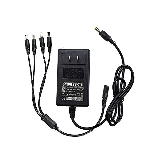 Read more about the article EWETON Security Camera Power Adapter 12V 2.5A 100V-240V AC To DC 2.1×5.5mm w/ 4-Way Power Splitter Cable FCC Certified LED Power Adapter Transformers-Fits Analog/AHD DVR/Camera, RGB LED Strip Lights