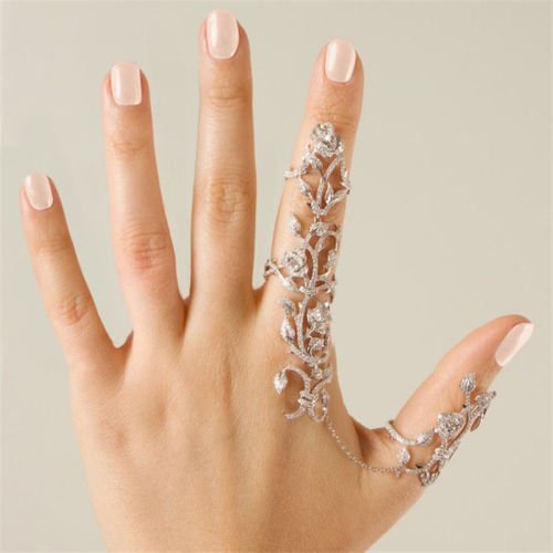 Read more about the article Happy Hours – Women’s Jewelry Adjustable Plating Rose Rings / Multiple Finger Stack Knuckle Band Hollow Bling Ring Crystal Set(Sliver)