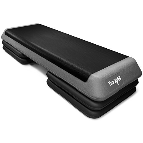 Read more about the article Yes4All KC6V Adjustable Aerobic Step Platform 40 inch with 4 Risers – Step Board Exercise Equipment Black/Gray
