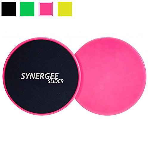 You are currently viewing Synergee Power Pink Gliding Discs Core Sliders. Dual Sided Use on Carpet or Hardwood Floors. Abdominal Exercise Equipment