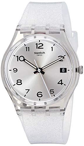 Read more about the article Swatch 1610 New Core Quartz Silicone Strap, Transparent, 16 Casual Watch (Model: GM416C)