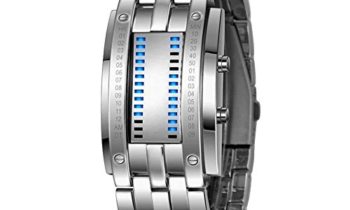 Read more about the article Aimes Deluxe Luxury LED Electronic Men Wristwatches Blue Binary Luminous Sports Watches with Date Silver