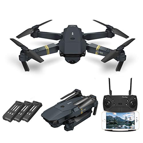 You are currently viewing Quadcopter Drone With Camera Live Video, EACHINE E58 WiFi FPV Quadcopter with 120° FOV 720P HD Camera Foldable Drone RTF – Altitude Hold, One Key Take Off/Landing, 3D Flip, APP Control（3Pcs Batteries）