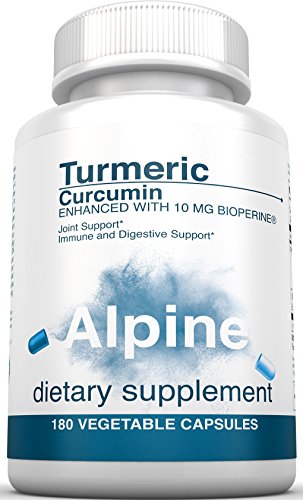 Read more about the article Alpine Nutrition Turmeric Curcumin 1500mg with BioPerine 95% Standardized Curcuminoids 180 Count Non-GMO Certified Organic Vegan Capsules for Joint & Immune Support