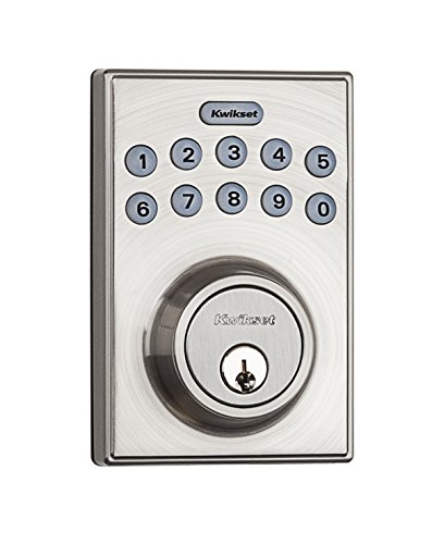 You are currently viewing Kwikset 92640-001 Contemporary Electronic Keypad Single Cylinder Deadbolt with 1-Touch Motorized Locking, Satin Nickel