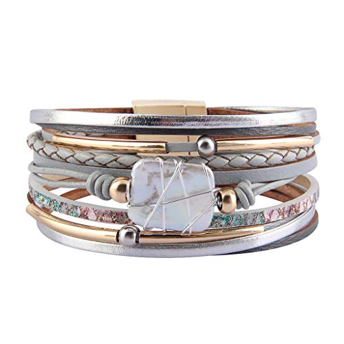 You are currently viewing AZORA Womens Leather Cuff Bracelet Baroque Pearl Wrap Bracelets Gorgeous Gold Tube Bangle Handmade Wristbands Jewelry Bohemian Gift for Women, Teen Girls, Mother