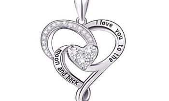 Read more about the article 925 Sterling Silver Jewelry “I Love You To The Moon and Back” Love Heart Pendant Necklace