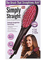 Read more about the article Simply Straight Ceramic Hair Straightening Brush, Black/Pink
