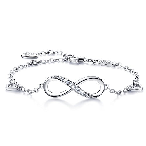 You are currently viewing Billie Bijoux Womens 925 Sterling Silver Infinity Endless Love Symbol Charm Adjustable Bracelet Gift for Women Girls (A- Silver)