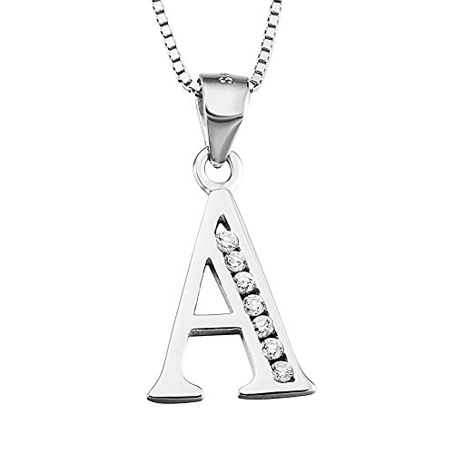 You are currently viewing YFN S925 Sterling Silver 26 Letters Alphabet A with Cubic Zirconia Pendant Necklace (Alphabet A)