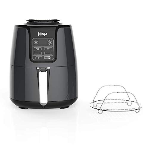 Read more about the article Ninja Air Fryer, 1550-Watt Programmable Base for Air Frying, Roasting, Reheating & Dehydrating with 4-Quart Ceramic Coated Basket (AF101), Black/Gray