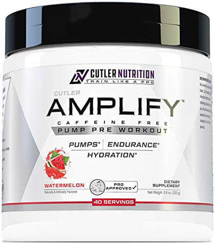 Read more about the article Amplify Caffeine Free Pre Workout for Men and Women: Stim Free Muscle Pump Enhancer, Hydration Powder with Electrolytes, L Citrulline, Creatine HCl for High Volume Training | Watermelon, 40 Servings