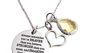 Read more about the article You Are Braver Than You Believe Awareness Necklace Birthstone Graduation Gift Best Friend Encouragement Gifts …