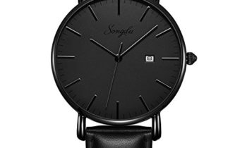 Read more about the article SONGDU Men’s Ultra-Thin Quartz Analog Date Wrist Watch Grey Dial with Black Leather Strap