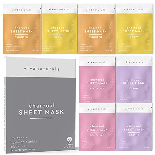 Read more about the article Face Mask for Korean Skincare – Sheet Mask for Detoxifying, Cleansing, Moisturizing and Brightening Skin | Dermatologist Tested Charcoal Face Mask with Collagen & Hyaluronic Acid for Soft Skin, 8 Pack