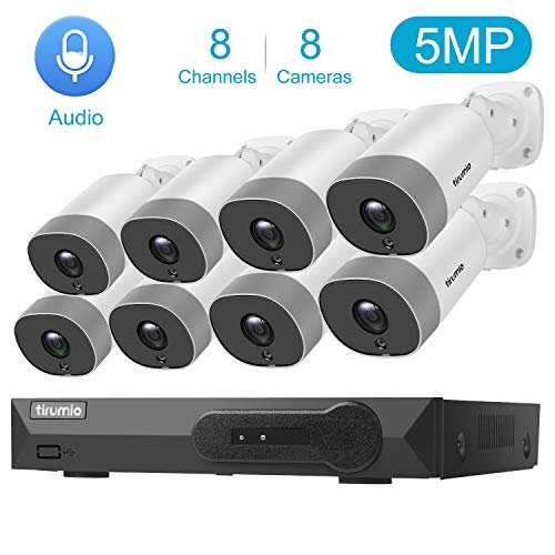 Read more about the article PoE Security Camera System,TIRUMIO 8CH 5MP(2.5x1080P) Wired Home Surveillance PoE NVR System with 8pcs 5MP Super HD Outdoor Cameras,IP67 Weatherproof,100ft Night Vision,Motion Detect,No Hard Drive