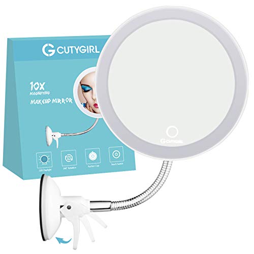 You are currently viewing 10X Magnifying Mirror with Light Makeup Mirror with Lights LED Lighted Makeup Mirror Vanity Mirror with Lights Flexible Gooseneck Mirror with Lights with Powerful Suction Cup