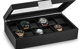 Read more about the article Glenor Co Watch Box for Men – 12 Slot Luxury Carbon Fiber Design Display Case, Large Holder, Metal Buckle -Black