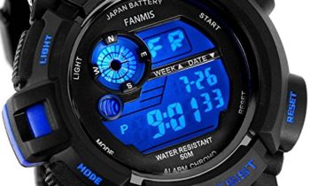 Read more about the article Fanmis Mens Military Multifunction Digital LED Watch Electronic Waterproof Alarm Quartz Sports Watch Blue