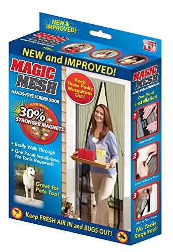 Read more about the article Magic Mesh New and Improved Hands Free Magnetic Screen Fits Doors Up to Up to, 83” x 39”, Black
