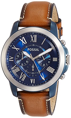 Read more about the article Fossil Men’s FS5151 Grant Chronograph Stainless Steel Watch With Light Brown Leather Band