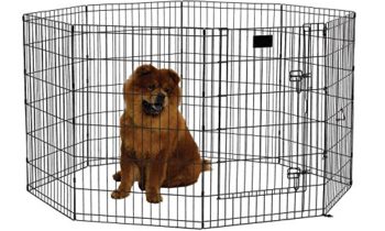 Read more about the article MidWest Foldable Metal Exercise Pen / Pet Playpen. Black w/ door, 24″W x 36″H