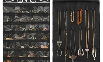 Read more about the article Misslo Jewelry Hanging Non-Woven Organizer Holder 32 Pockets 18 Hook and Loops – Black
