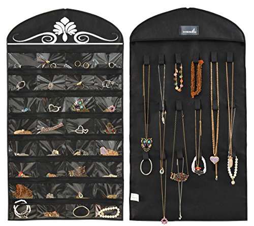 Read more about the article Misslo Jewelry Hanging Non-Woven Organizer Holder 32 Pockets 18 Hook and Loops – Black
