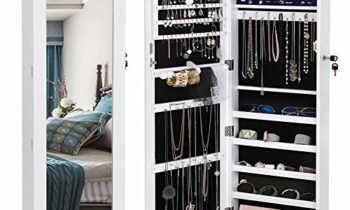 Read more about the article SONGMICS 6 LEDs Cabinet Lockable 47.3″ H Wall/Door Mounted Jewelry Armoire Organizer with Mirror, 2 Drawers, Pure White UJJC93W