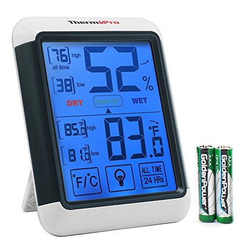 You are currently viewing ThermoPro TP55 Digital Hygrometer Indoor Thermometer Humidity Gauge with Jumbo Touchscreen and Backlight Temperature Humidity Monitor