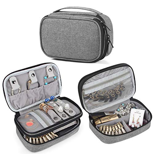 You are currently viewing Teamoy Jewelry Travel Case, Jewelry & Accessories Holder Organizer for Necklace, Earrings, Rings, Watch and More, Roomy, Compact and Portable, Grey