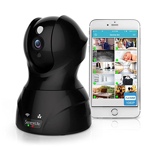 You are currently viewing SereneLife Indoor Wireless IP Camera – HD 1080p Network Security Surveillance Home Monitoring w/Motion Detection, Night Vision, PTZ, 2 Way Audio – iPhone Android Mobile PC WiFi – IPCAMHD82