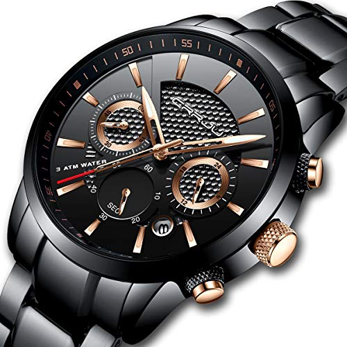 You are currently viewing CRRJU Mens Stainless Steel Watches Date Casual Wrist Watch with Black Dial