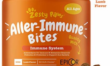 Read more about the article Allergy Immune Supplement for Dogs Lamb- with Omega 3 Wild Alaskan Salmon Fish Oil & EpiCor + Digestive Prebiotics & Probiotics – Anti Itch & Skin Hot Spots + Seasonal Allergies – 90 Chews