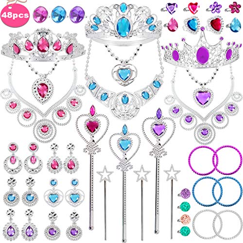 You are currently viewing Tagitary 48 Pack Princess Pretend Jewelry Toy,Jewelry Dress Up Play Set for Girls Included Necklaces Wands Rings Earrings and Bracelets, Pretend Play Jewelry Set for Girls