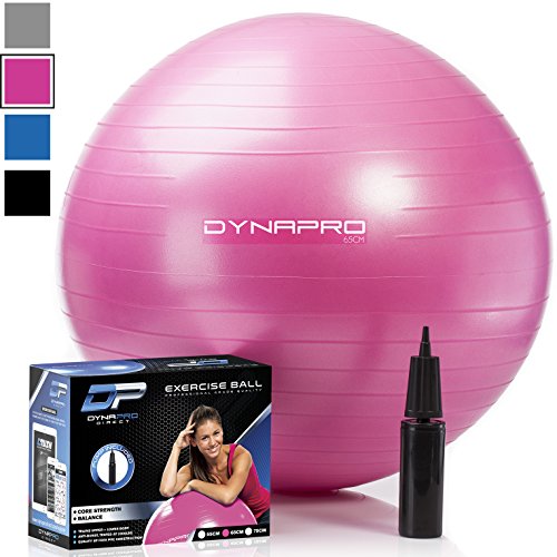 You are currently viewing DYNAPRO Exercise Ball – 2,000 lbs Stability Ball – Professional Grade – Anti Burst Exercise Equipment for Home, Balance, Gym, Core Strength, Yoga, Fitness, Desk Chairs (Pink, 75 Centimeters)