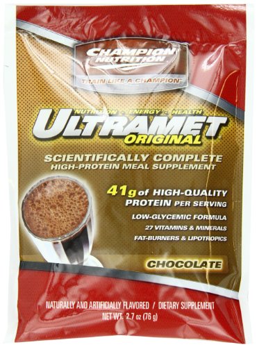 You are currently viewing Champion Performance – UltraMet – Chocolate – High Protein Meal Supplement, Promotes Improved Nutrition and Supports Muscle Recovery – 20 packets – 76g each