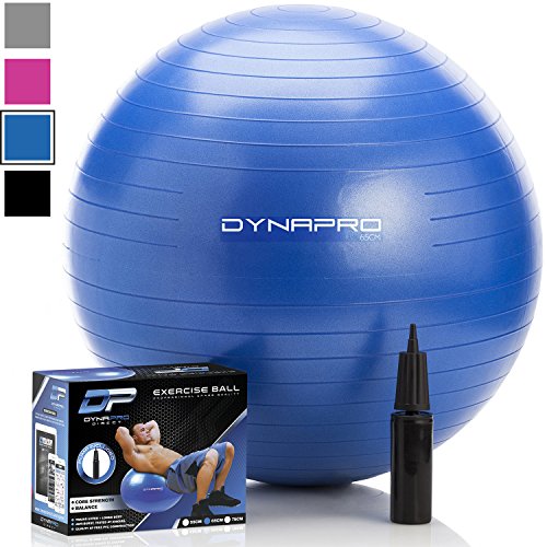 You are currently viewing DYNAPRO Exercise Ball – 2,000 lbs Stability Ball – Professional Grade – Anti Burst Exercise Equipment for Home, Balance, Gym, Core Strength, Yoga, Fitness, Desk Chairs (Blue, 55 Centimeters)