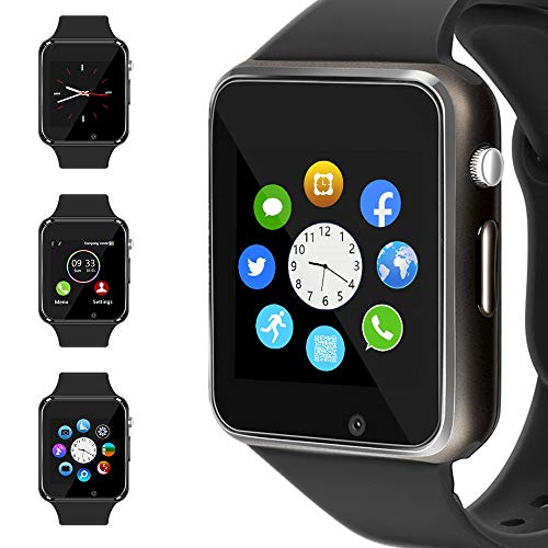 Read more about the article WJPILIS Smart Watch Touchscreen Bluetooth Smartwatch Wrist Watch Sports Fitness Tracker with SIM SD Card Slot Camera Pedometer Compatible iPhone iOS Samsung Android for Men Women Kids (Black)