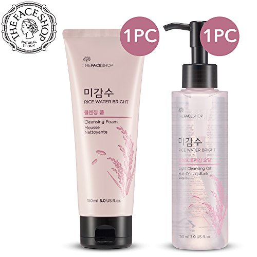 Read more about the article The Face Shop Rice Water Bright Cleansing Foam (150 mL/5.0 Oz) & Light Cleansing Oil (150 mL /5 Oz) Set, Moisturizing And Brightening Care For All Skin Types