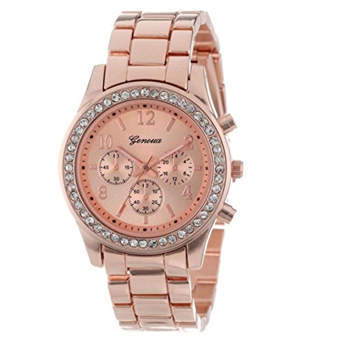 You are currently viewing Ladies Wristwatch,SINMA Casual Faux Chronograph Bracelet Quartz Classic Round Crystals Wrist Watch (Rose Gold)