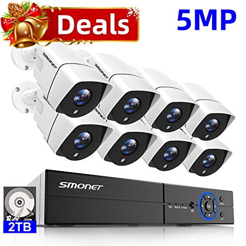 You are currently viewing 【5MP】 SMONET 5MP Security Camera System,8X5MP(2560TVL) Weatherproof CCTV Cameras, 8 Channel DVR Home Security Camera System with Smart Playback,Super Night Vision, Easy Remote Access,2TB Hard Drive