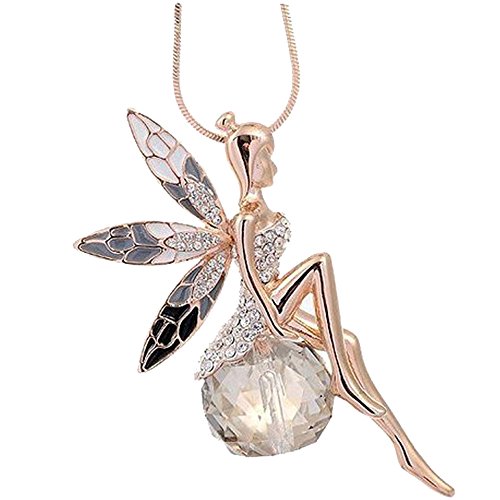 You are currently viewing Butterfly Crystal Necklace,Han Shi Luxury Lovely Wings Sweater Long Chain Necklace Jewelry (Gold, L)