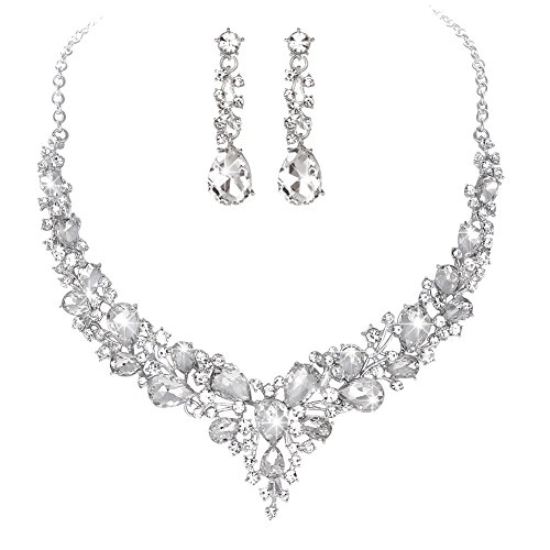 Read more about the article Youfir Bridal Austrian Crystal Necklace and Earrings Jewelry Set Gifts fit with Wedding Dress(Clear)