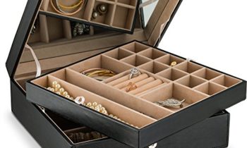Read more about the article Glenor Co 28 Section Jewelry Box – 2 Layer – Buckle Snap & Magnet Closure – Large Mirror – Leather Design – Black – Jewelry Organizer for Women & Girls – Holder for Earring Ring Necklace & Bracelet